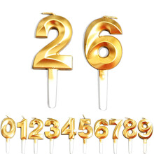 Birthday Candles, 26th/62th/2th/6th Birthday Cake Candles, Cake Decoration for Birthday Party Wedding Anniversary Graduation Party Supplies (Gold,