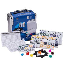 Domino Set For Adults,Double Twelve Mexican Train Dominoes Game with Color Dot,Dominoes Set with Portable Aluminum Case, 91 Tiles (2-8 players)