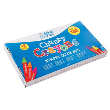 FE418 Chunky Crayons Craft Set - Pack of 180, Scrapbooking Supplies, Art Supplies for Children, Crayons for Kids,White,Black