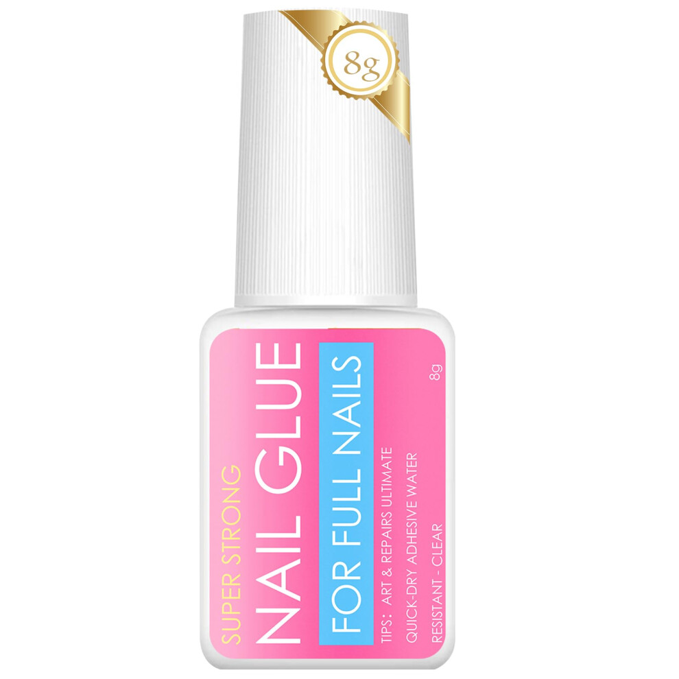 Nimisyra 3 * 8G False Nail Glue Extra Strong,Nail Adhesive Bond Glue For Stick Press On Nails,Nail Glue Comes With Brushes, Easy To Apply To Nails, Not Easy To
