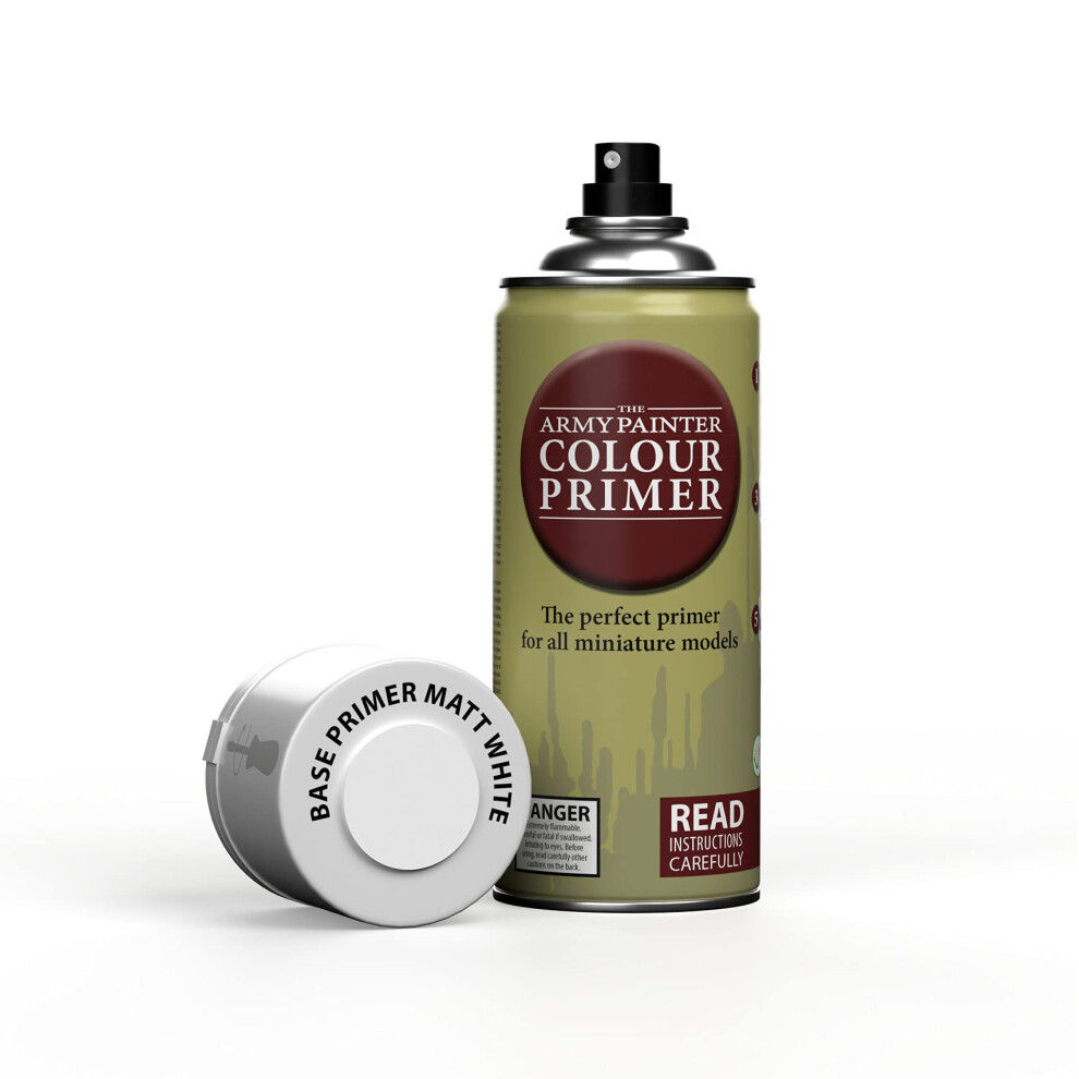 Colour Primer Matt White, 400 Ml Acrylic Spray Primer, Spray Paint For Tabletop Roleplaying, Boardgames, And Wargames Miniature Modelling 700761114571