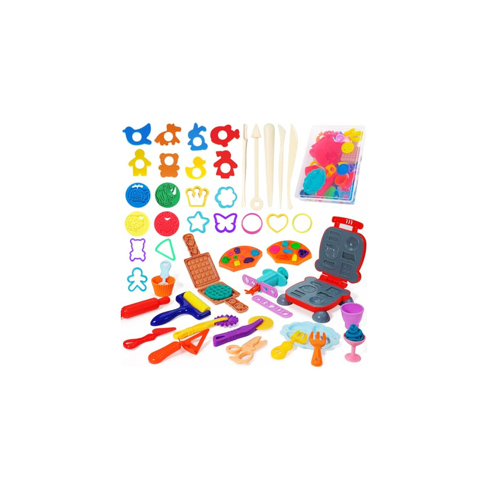 Photos - Other Toys Playdough Tools and Cutters, 48 Pcs Play Dough Tools Burger Barbecue Set, Playdough Sets for Kids, Extruders Rollers Molds w
