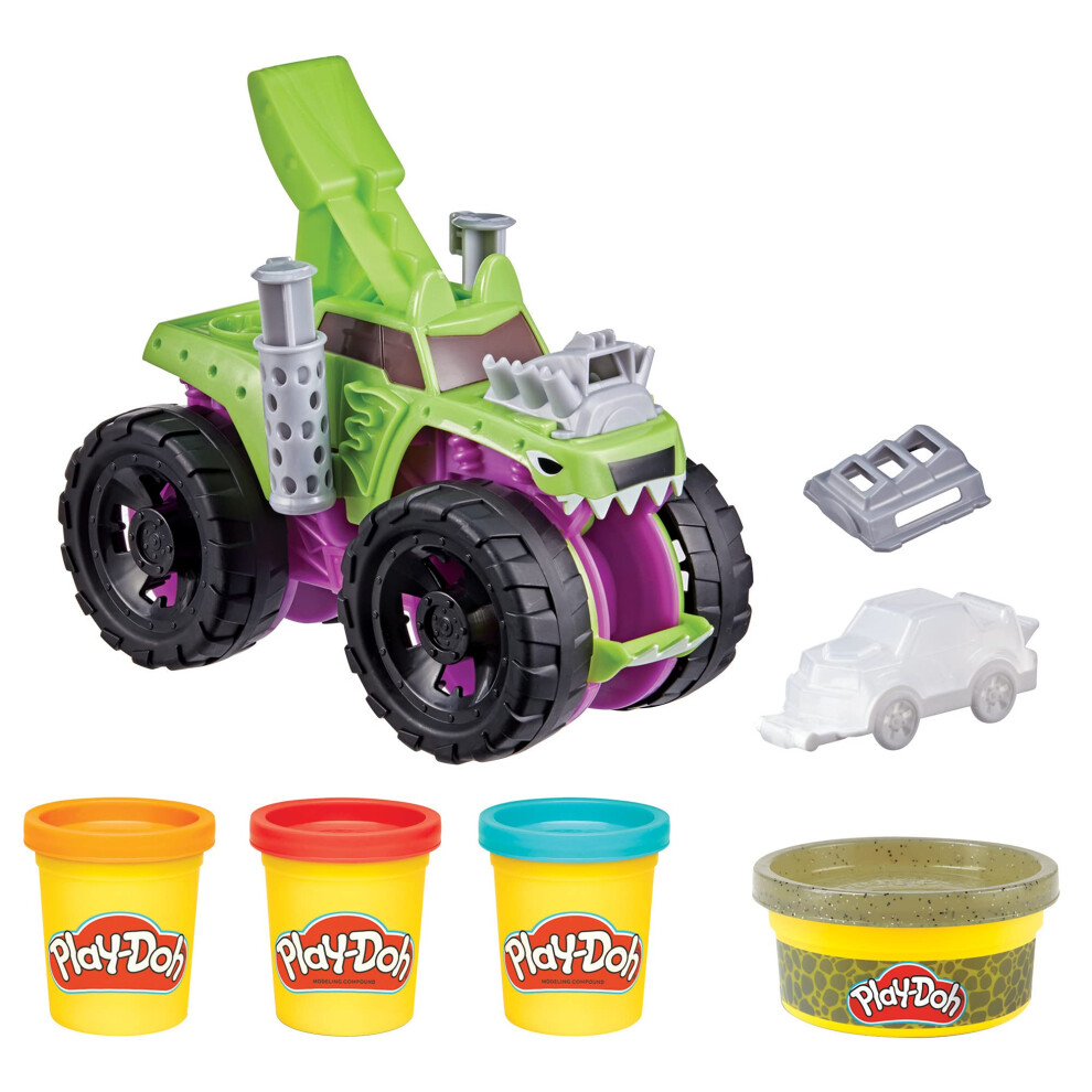 Wheels Chompin' Monster Truck Toy with Car Accessory and 4 Colors