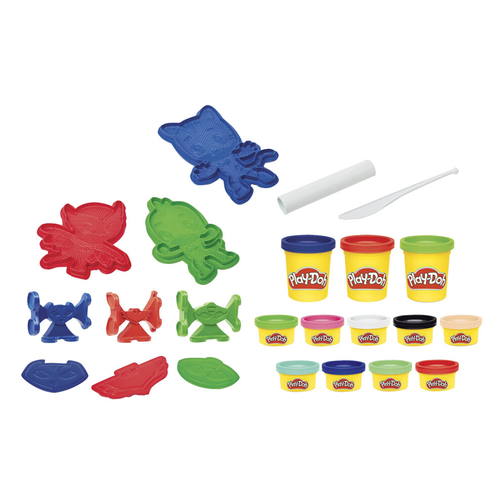Play-Doh Hasbro F1805 Doh Pj Masks Hero Putty Set, Creative Toy For Children From 3 Years With 12 Cans Of Play Dough