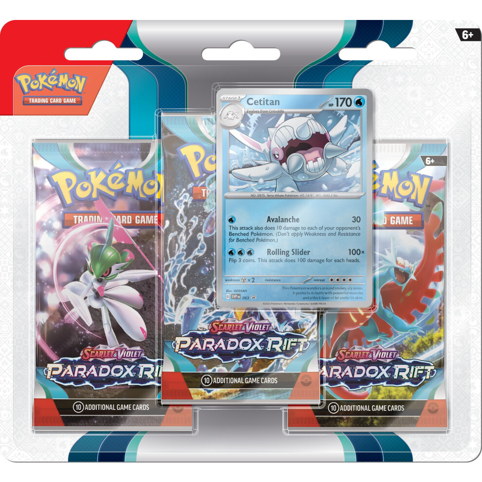 Pokémon Tcg: Scarlet & Violet – Paradox Rift Cetitan Triple Pack (3 Booster Packs + Foil Cetitan Promo Card)