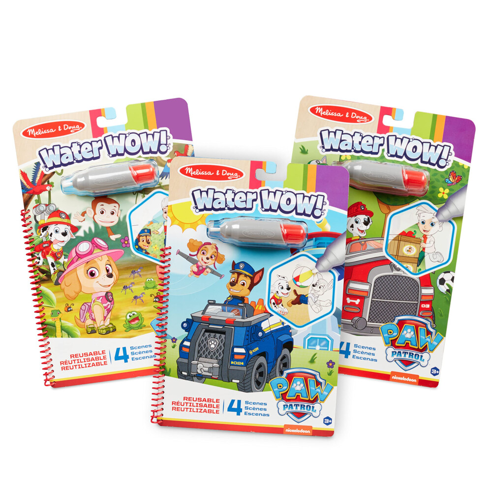 Pack of 3 Water WOW!! PAW Patrol | Water Reveal Travel Book | Activity Pad | 3 + | Gift for Boy or Girl