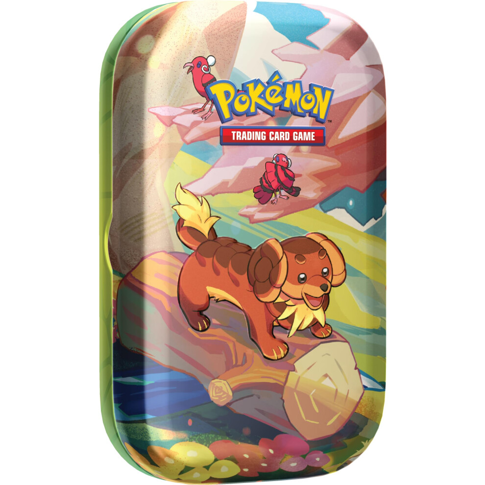 TCG: Vibrant Paldea Mini Tin â Dachsbun & Oricorio (2 Booster Packs, 1 Sticker Sheet)