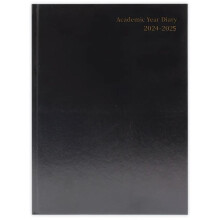 2024-25 A5 Page Per Day Academic/Mid-year Diary - Black