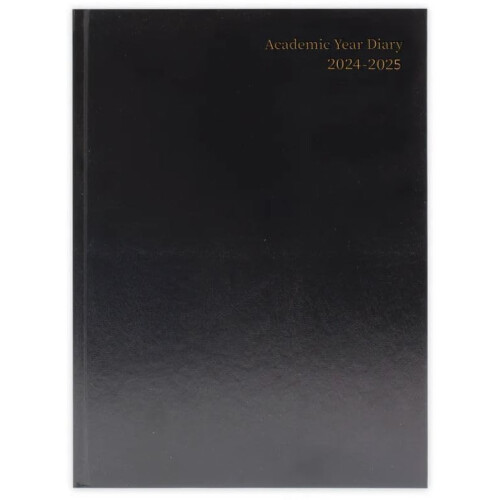 2024-25 A5 Page Per Day Academic/Mid-year Diary - Black