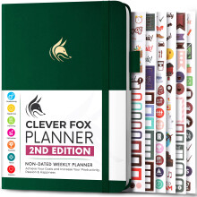 Clever Fox Planer 2. Auflage  Bunter Wochen- und Monatszielplaner, Zeitmanagement- und Produktivitts-Organizer, undatiert, A5 (Waldgrn)