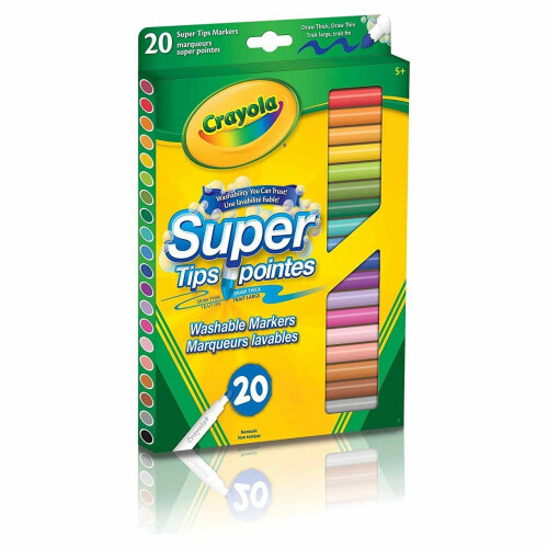 Crayola Crayola 588106 Wasbare Super Tips Markers, Assorted, 20/Set