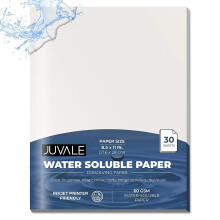 30 Sheets Water Soluble Dissolving Paper, Letter Size Printer Friendly (21.6 x 28 cm)