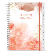 2024-2025 Diary, A5 Weekly Planner with Monthly Tabs, July 2024 - June 2025, Back Pocket, Planner 2024-2025 with Elastic Closure, Flexible Cover, 14.8
