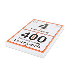 [400 Labels] Self Adhesive White Sticky Printer Labels for A4 Printer 4 per Sheet | A6 Sticky Printer 4 per A4 Sheet Address Labels | Laser Printer