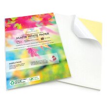 Evergreen Goods 30 Sheets A4 Matte White Printable Sticker Paper - Inkjet & Laser Self Adhesive Paper White Sticky Labels for Home Printers - Make