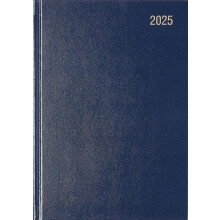 2025 Day Per Page A5 Yearly Diary with Hard Cover - Blue