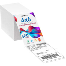 Oplect | Packs of 500-4x6 Inch Direct Thermal Printer Labels (Fanfold) | White, Permanent Adhesive, for Shipping & Labelling | Compatible with All