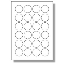 Label Planet 24 Per Page/Sheet, 10 Sheets (240 ROUND Sticky Labels), White Plain Blank Matt Paper A4 Circular Price Pricing Stickers, for Laser or