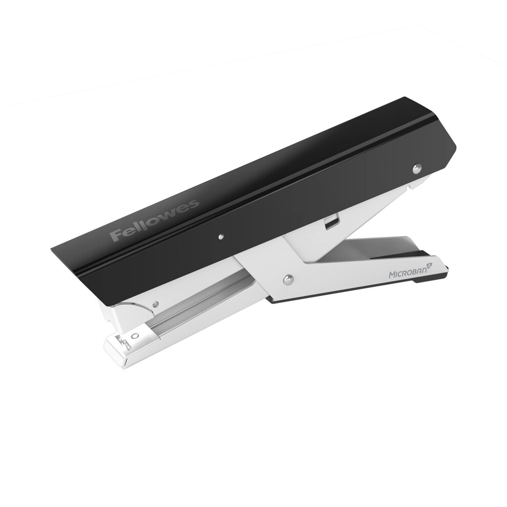 Jam Free Stapler Plier, 40 Sheet Capacity - LX890 Full Strip Antibacterial Manual Stapler - Uses 24/6mm, 26/6mm & 24/8mm Staples - Black