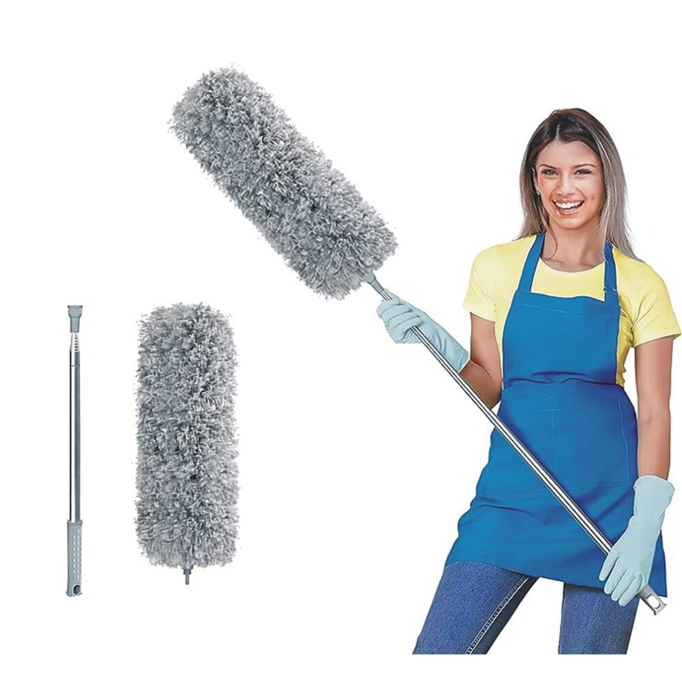 Arobiasb Microfiber Feather Duster For Cleaning Extendable Duster 110 Inches Long For High Ceilings Home Furniture Car Telescopic Pole Feather Dusters