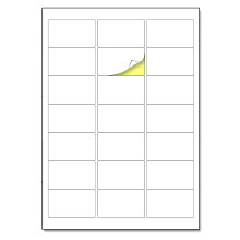 21 per Sheet, 25 Sheets, A4 White Sticker Labels, Laser/Inkjet Printing - 63.5 x 38.1mm