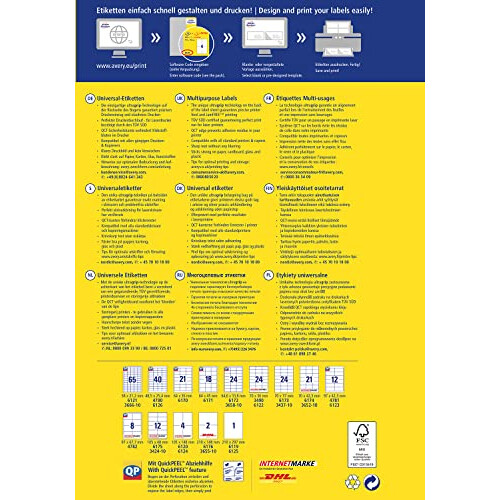 6119 Universal Labels 210 x 297 mm 25 Sheets White 1