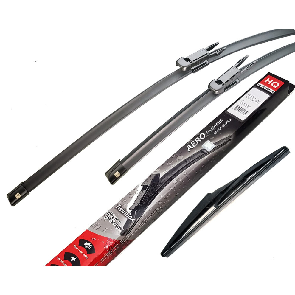 Windscreen Blade Wipers Kit : 3 Pcs Wiper Blades For Nissan Juke Model 2017-2019, Windscreen Wiper Blades Set, Rear Windscreen, No Smear, Judder-Free, 5060644475706