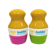 Pack Duo GreenPink de Aplicador Recarregável Solar Buddies para Crianças e Adultos, Tamanho de Viagem 100ml
