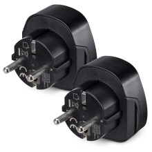 Travel Adapter Europe (Pack of 2) - Universal Plug Adaptor - UK to EU, Spain, France, Italy, Portugal, Germany, Netherlands and More - White