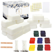 ETUOLIFE All-Natural Candle Making Kit – 960g Soy Wax, 8 Dyes, 30 Wicks, 40 Stickers, Centering Devices