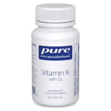 - Vitamin K with D3 - Hypoallergenic Formula with Vitamin K1, K2, and D3 for Bone and Arterial Health - 60 Capsules