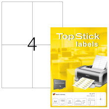 Self Adhesive Multipurpose Labels, 4 Labels per A4 Sheet, 100 Sheets, 105 x 148 mm, 400 Labels, Blank Universal Labels Stickers, Sticky Labels for