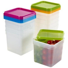 10 Stack a Boxes Food Storage Containers 1.2L – Colourful Lids Long-Lasting Nest When Empty
