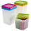 Lakeland 10 Stack a Boxes Food Storage Containers 1.2L – Colourful Lids Long-Lasting Nest When Empty 1
