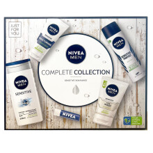 Men Complete Collection Sensitive Skincare Gift Set - Shower Gel, Moisturiser, Face Wash, Anti-Perspirant, Lip Balm