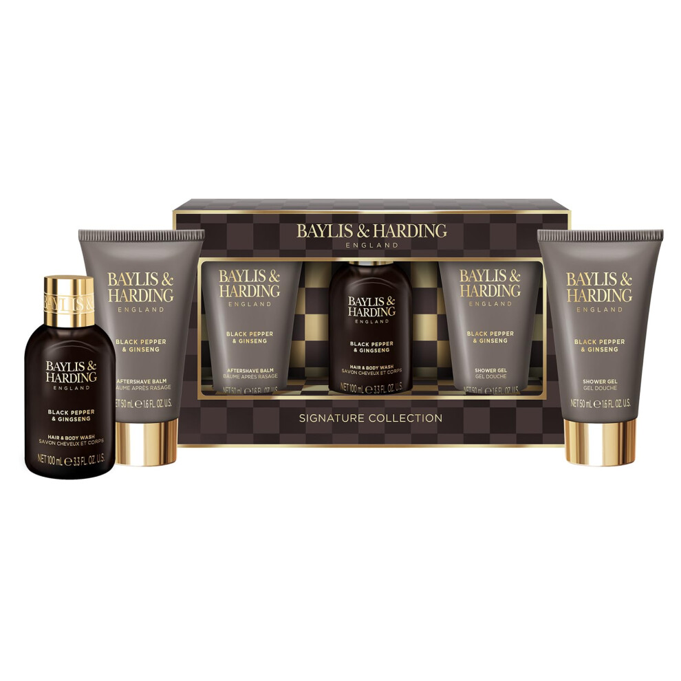 Baylis & Harding Black Pepper & Ginseng Men's Luxury Mini Trio Gift Set - Vegan Friendly (Pack Of 1)