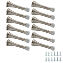 Spring Door Stop, 12-Pack, Brushed Nickel