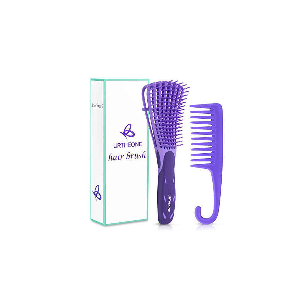 Urtheone Hair Brush,Detangle Hair Brush, Detangler Brush For Women Men Adults Kids Afro American Type 3A-4C, Detangling Nylon Bristle Brush For Kinky Curly