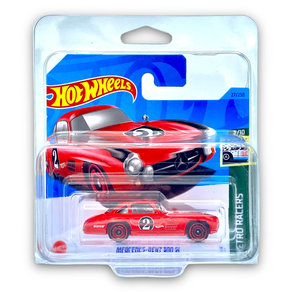 Mercedes-Benz 300 SL (Red) 3/10 Retro Racers 2023-27/250 (Short Card) - COMES IN A KLAS CAR KEEPER PROTECTIVE COLLECTORS CASE - HKH02