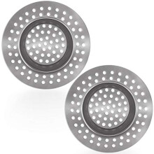 (Set of 2) Stainless Steel Kitchen Sink Strainer Plug, Standard Strainer Drain Protector for Bathroom/Kitchen, Hair Catcher for Bathtub/Shower 3