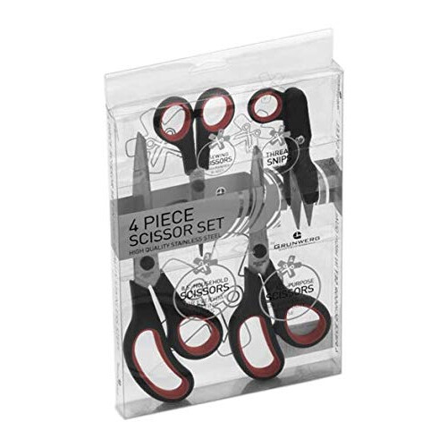 Grunwerg 9810/4RG Kitchen Scissors, Stainless Steel, Red/Grey 1