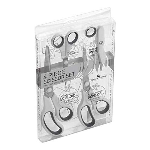 Grunwerg 9810/4RG Kitchen Scissors, Stainless Steel, Red/Grey 2