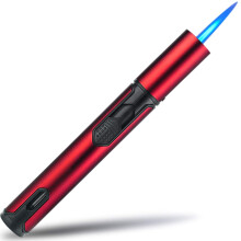 Jet Torch Lighter, 6.0in Gas Lighter with Visible Window, Windproof lighter Adjustable Jet Flame for BBQ, Stove, Candle, Kitchen Cooker, Hobs, Men