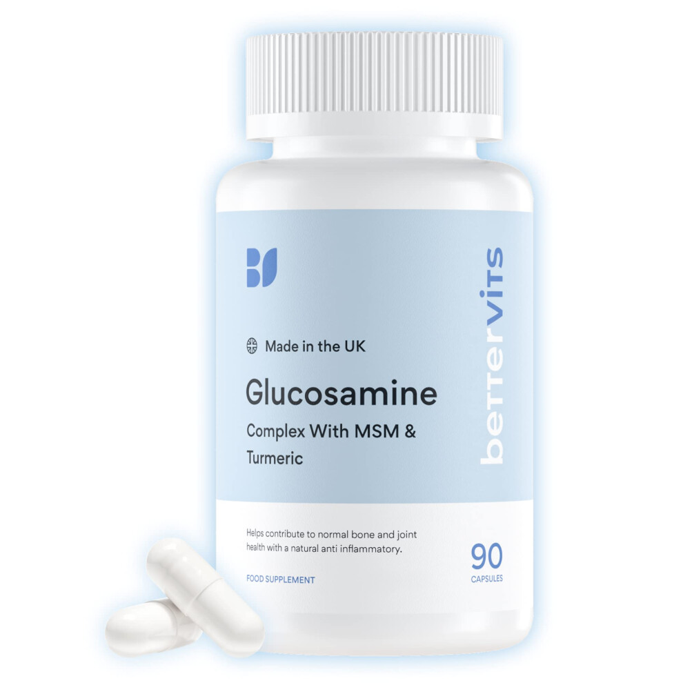 Bettervits Glucosamine Complex | Joints | Inflammation | Potent Doses | With Chondroitin, Msm, Turmeric