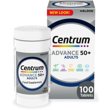 Advance 50+ Multivitamin Tablets for Men and Women, 100 Tablets, Vitamins with 24 Essential Nutrients, including Vitamin C, D, and Zinc (Packaging and