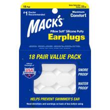 Mack's Pillow Soft Siliconen Oordopjes, 18 Paar - Originele Oordopjes voor Slapen, Snurken, Zwemmen en Meer
