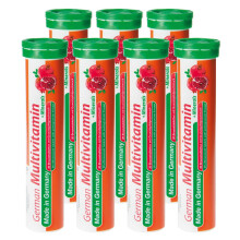German Multivitamin + Mineralien Drink Effervescent Tablets 140 Servings Pomegranate Flavour – 10 Vitamins + 2 Minerals – Made in Germany