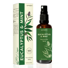Eucalyptus & Mint Room, Linen & Pillow Spray by Aromafume | 100ml/3.38fl oz | with Pure Eucalyptus & Mint Essential Oil | Aromatherapy for Relaxation,