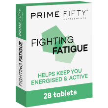 Prime Fifty Fighting Fatigue Supplement – 28 Day Supply – Energy Tablet with Vitamin B12, Magnesium & Iron for Over 50s – Co-Enzyme & C, D & B