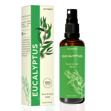 Eucalyptus rumslinne och kudde spray av aromafume | 100 ml/3,38 fl oz | Med ren eukalyptus eterisk olja | Aromaterapi | Mist fr sngklder